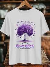 La sensibilisation de la maladie d'Alzheimer des femmes se souviennent de ceux qui ne peuvent pas imprimé papillon T-shirt à manches courtes